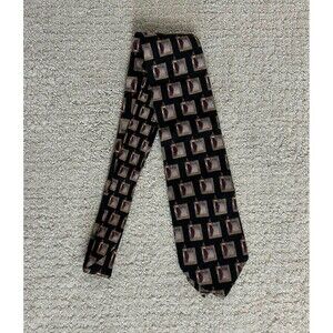 Jz Richards Mens All Silk Formal Necktie 58” Long Dark Gray Neck Tie Made In USA